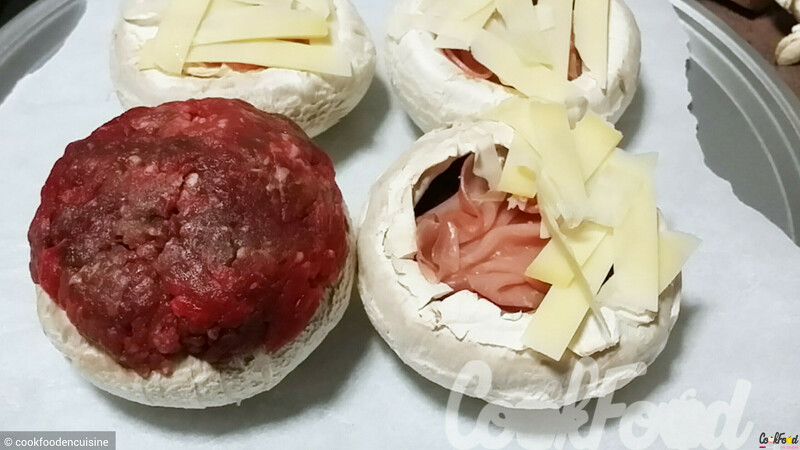 Préparation du champignon farci