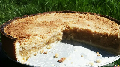 Tarte pommes crumble - découpe